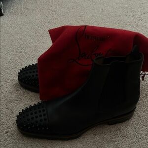 Christian Louboutin Black Spiked Ankle Boots